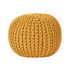 STRICK-POUF senfgelb, 40/40/35 cm - Currygelb, Textil (40/35/40cm) - Homescapes