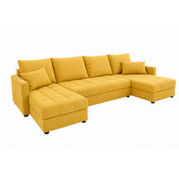 WOHNLANDSCHAFT AURELIA – Ecksofa in U-Form mit Schlaffunktion, Bettkasten & Kissen Stoff KRONOS 287 cm Gelb - Gelb, Kunststoff (287/140cm) - Wohnideebilder