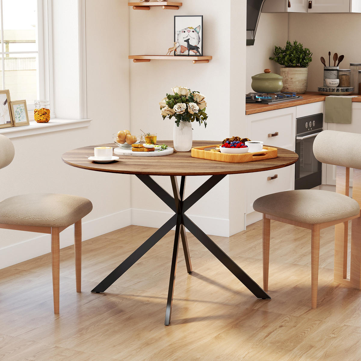 ESSTISCH Braun 120.0/120.0/75.0 - Braun, Holzwerkstoff (120/120/75cm)
