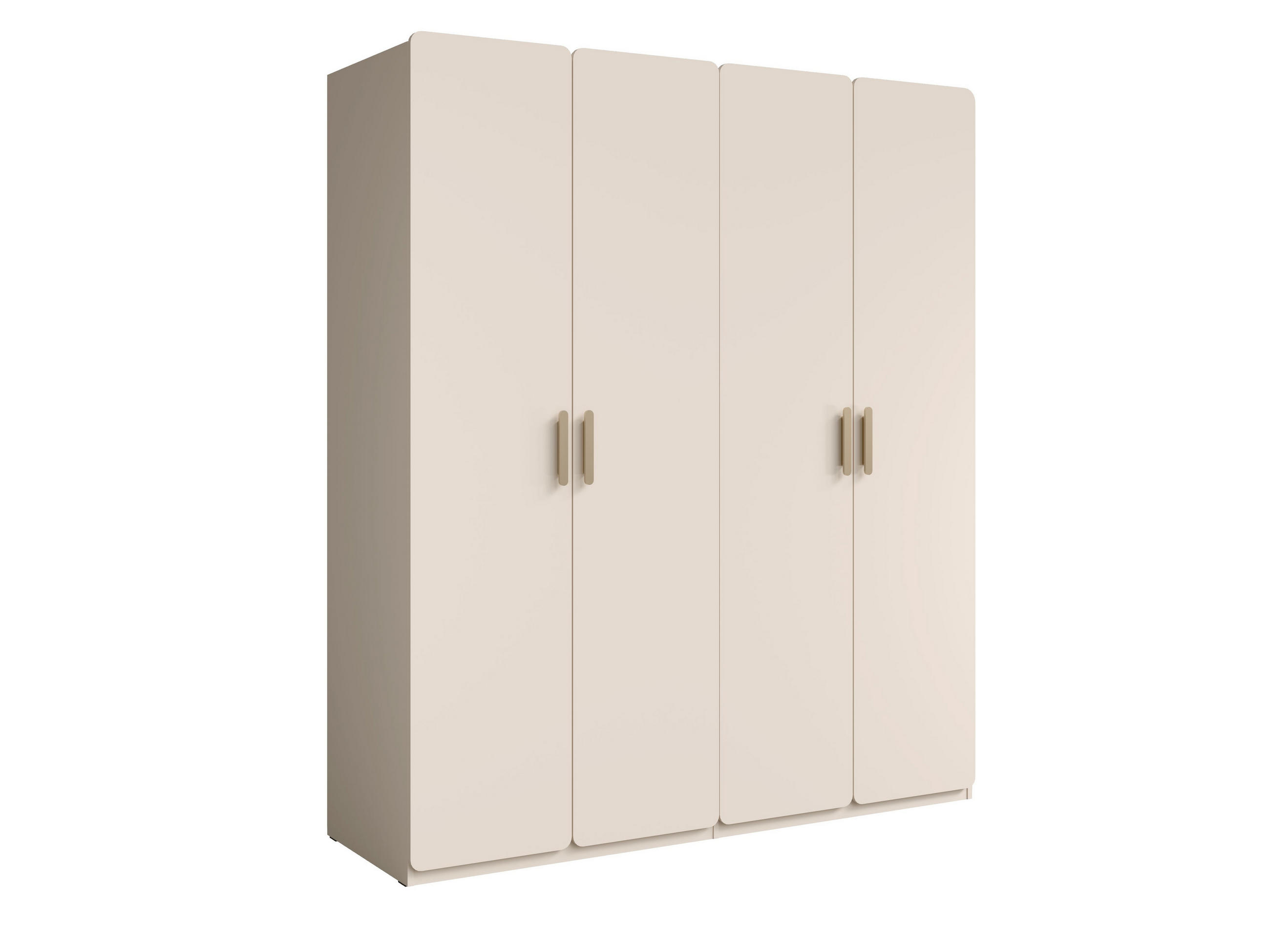 KLEIDERSCHRANK LEVARO 20 -179×210×56,5 cm 4 Türen mit Kleiderstange Wüstensand - Sandfarben, Holzwerkstoff (179/210/56.5cm) - Milaros Markt