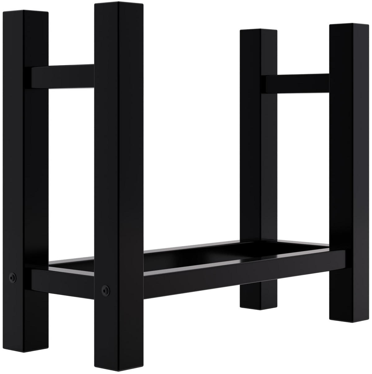 KAMINHOLZREGAL 60/30/60 cm Metall schwarz - Schwarz, Metall (60/60/30cm) - CLP