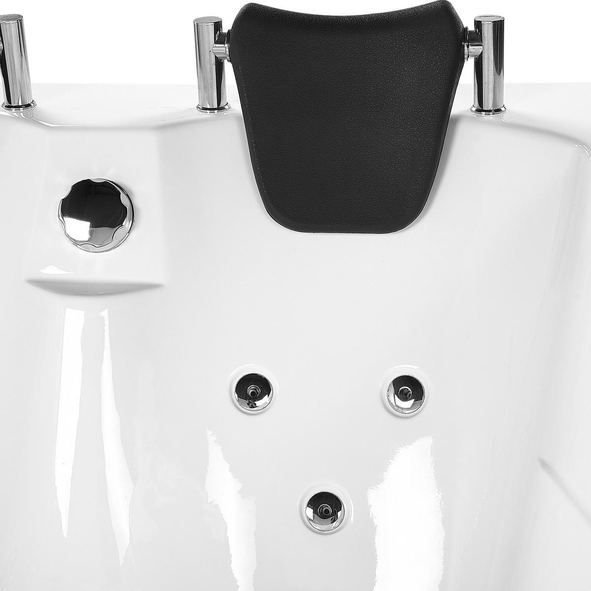 WHIRLPOOL-BADEWANNE mit LED 120x180x70 cm weiß Calama - Weiß, Kunststoff (120/70/180cm) - Beliani