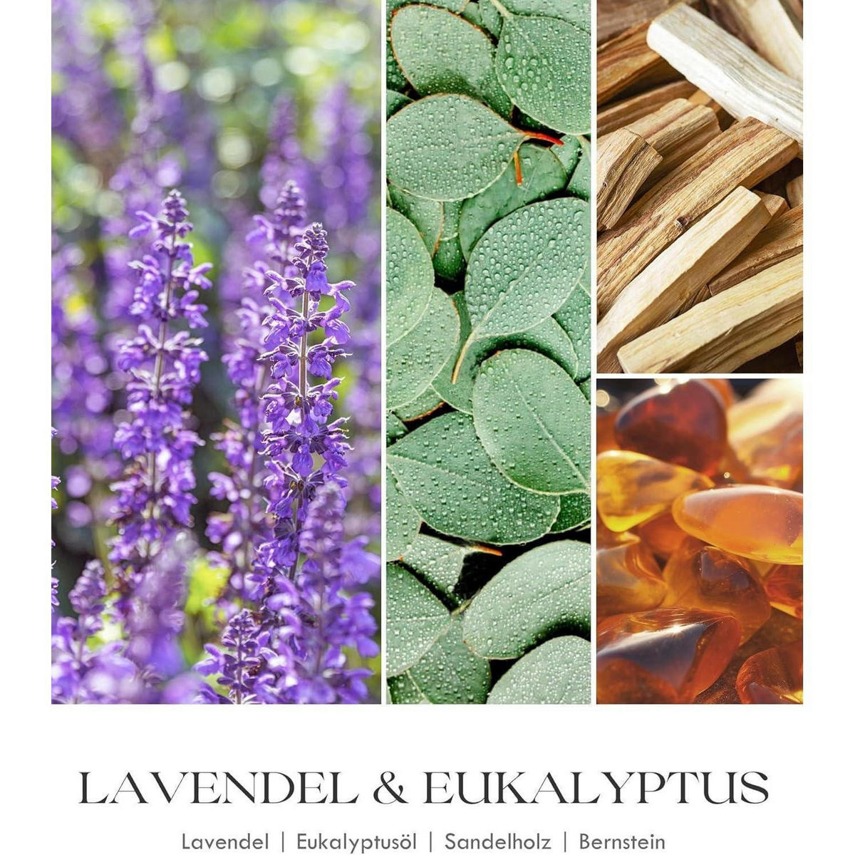DUFTKERZE Lavendel mit Kristallen und Trockenblumen, 280g - Weiß, Paraffin (8cm)