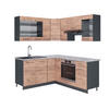 ECKKÜCHE Fame-Line Goldkraft Eiche/Anthrazit 160 x 190 cm, AP Marmor - Anthrazit/Eiche Wotan, Holzwerkstoff (190/81.6/60cm) - Vicco