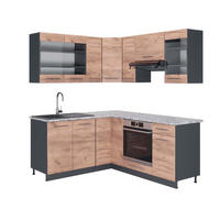 ECKKÜCHE Fame-Line Goldkraft Eiche/Anthrazit 160 x 190 cm, AP Marmor - Anthrazit/Eiche Wotan, Holzwerkstoff (190/81.6/60cm) - Vicco