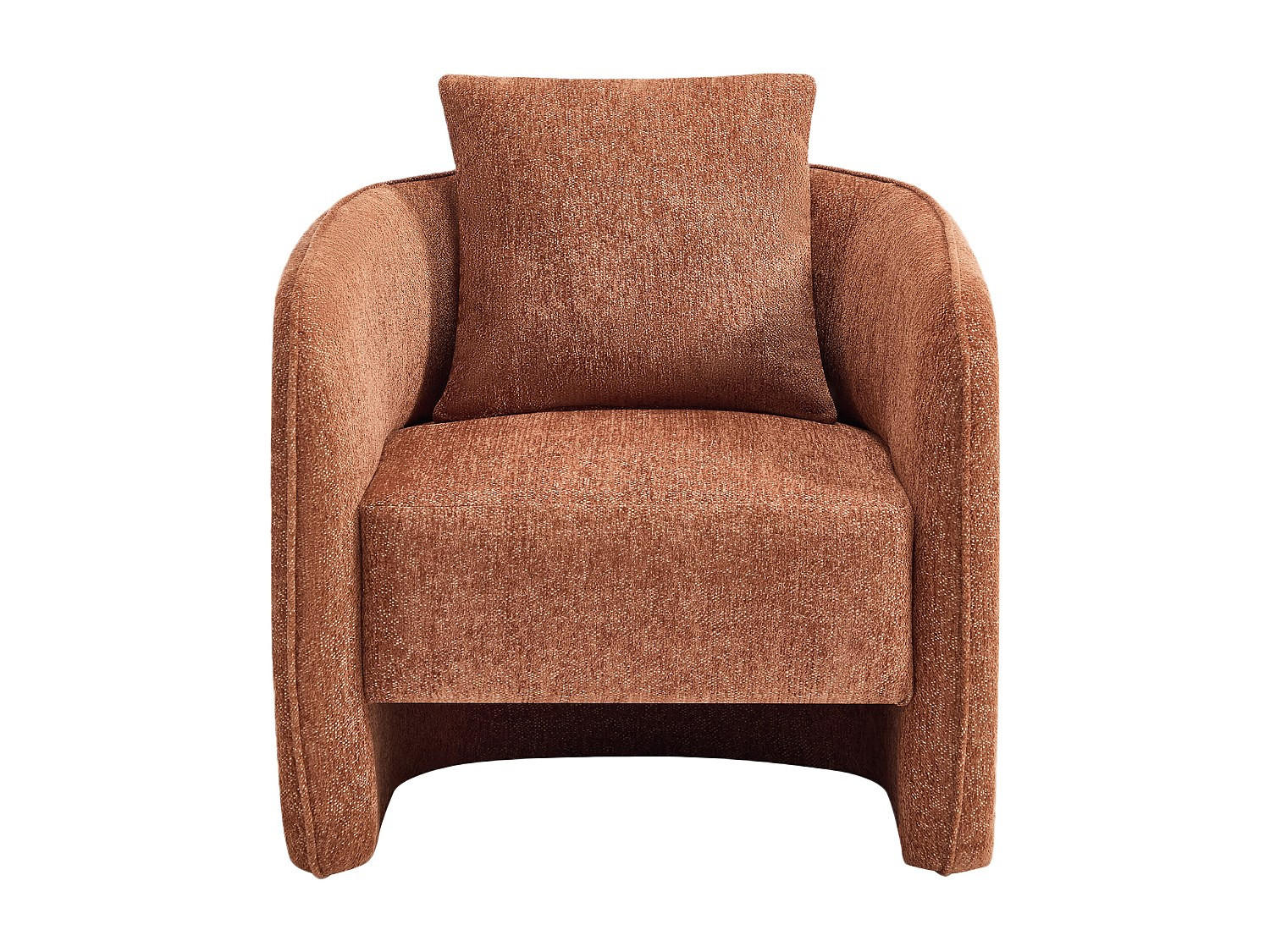 SESSEL mit gerader Rückenlehne - 1 Person - Stoff - Terracotta - - Terracotta, Textil (79/85/78cm) - Vente-Unique