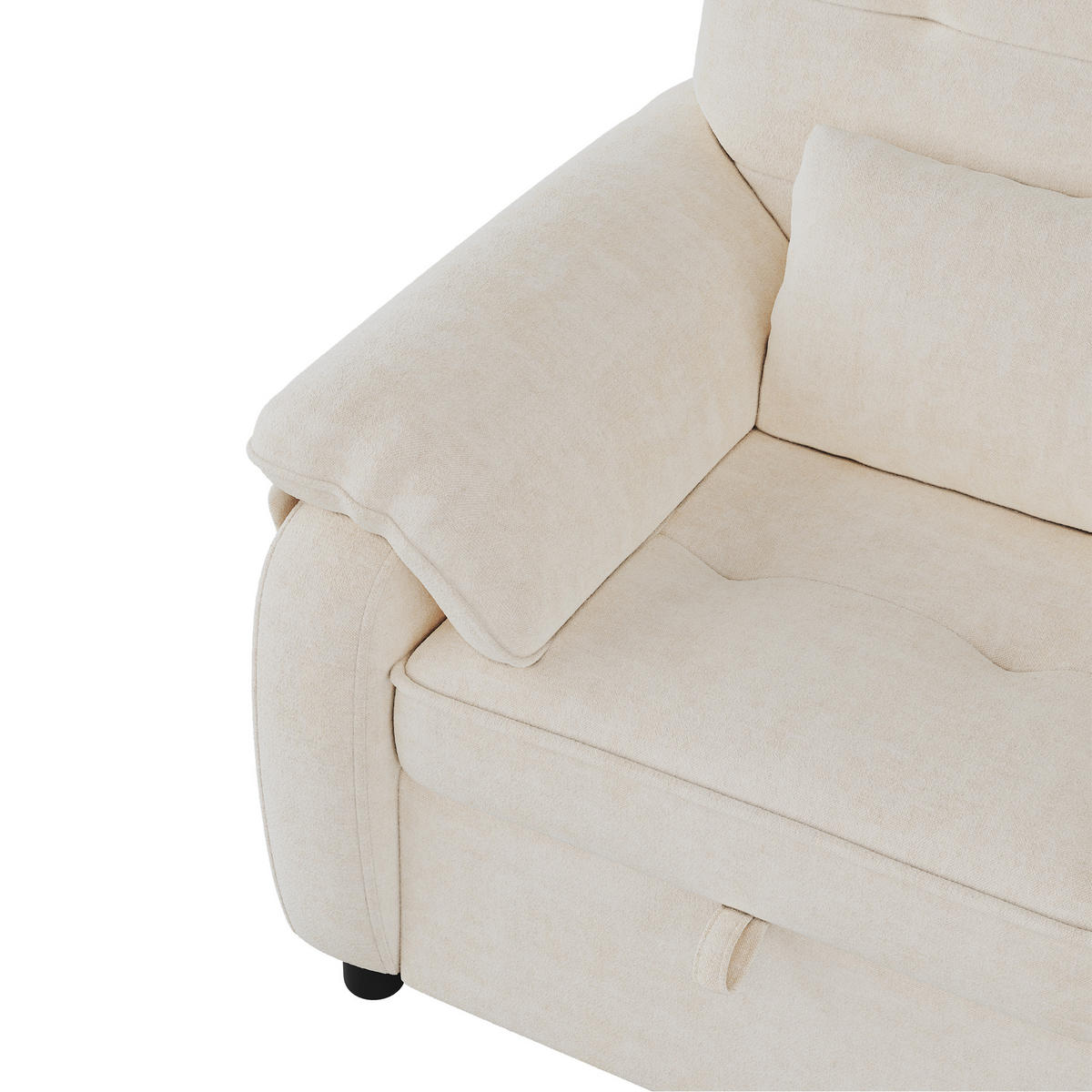 SCHLAFSOFA DE-33203 3-in-1 ausziehbar mit USB und Type-C Beige - Beige, Metall (142/86.5/90cm) - ComfortXL
