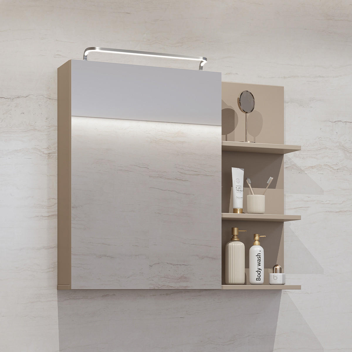 SKŘÍŇ 1DVEŘOVÁ Sophéa Krtek - šedohnědá, kompozitní dřevo (78/71/18cm) - Petits-meubles