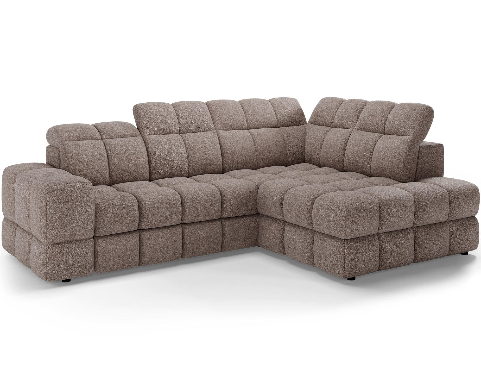 ECKSOFA Bronon mit Schlaffunktion und Bettkasten – Modernes Design, verstellbare Kopfstützen und verschiebbare Rückenlehnen - Beige, Kunststoff (296/109cm) - Wohnideebilder