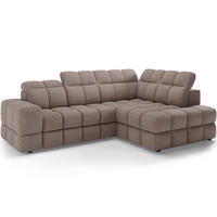 ECKSOFA Bronon mit Schlaffunktion und Bettkasten – Modernes Design, verstellbare Kopfstützen und verschiebbare Rückenlehnen - Beige, Kunststoff (296/109cm) - Wohnideebilder