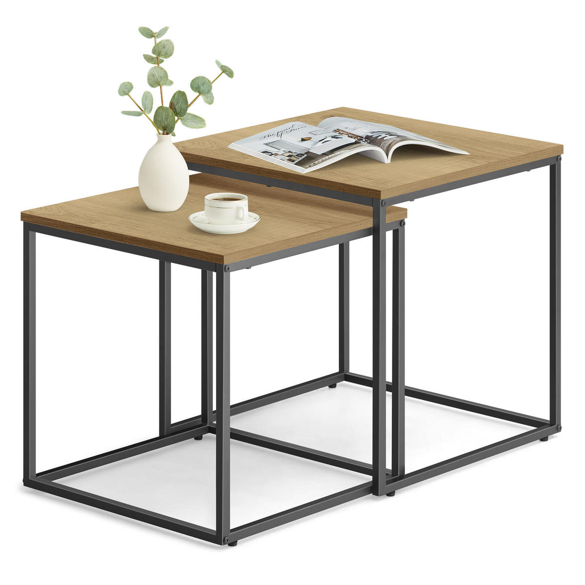 COUCHTISCH 2er Set quadratisch - Eichefarben, Holzwerkstoff (50/50/50.5cm) - Mat-Haus