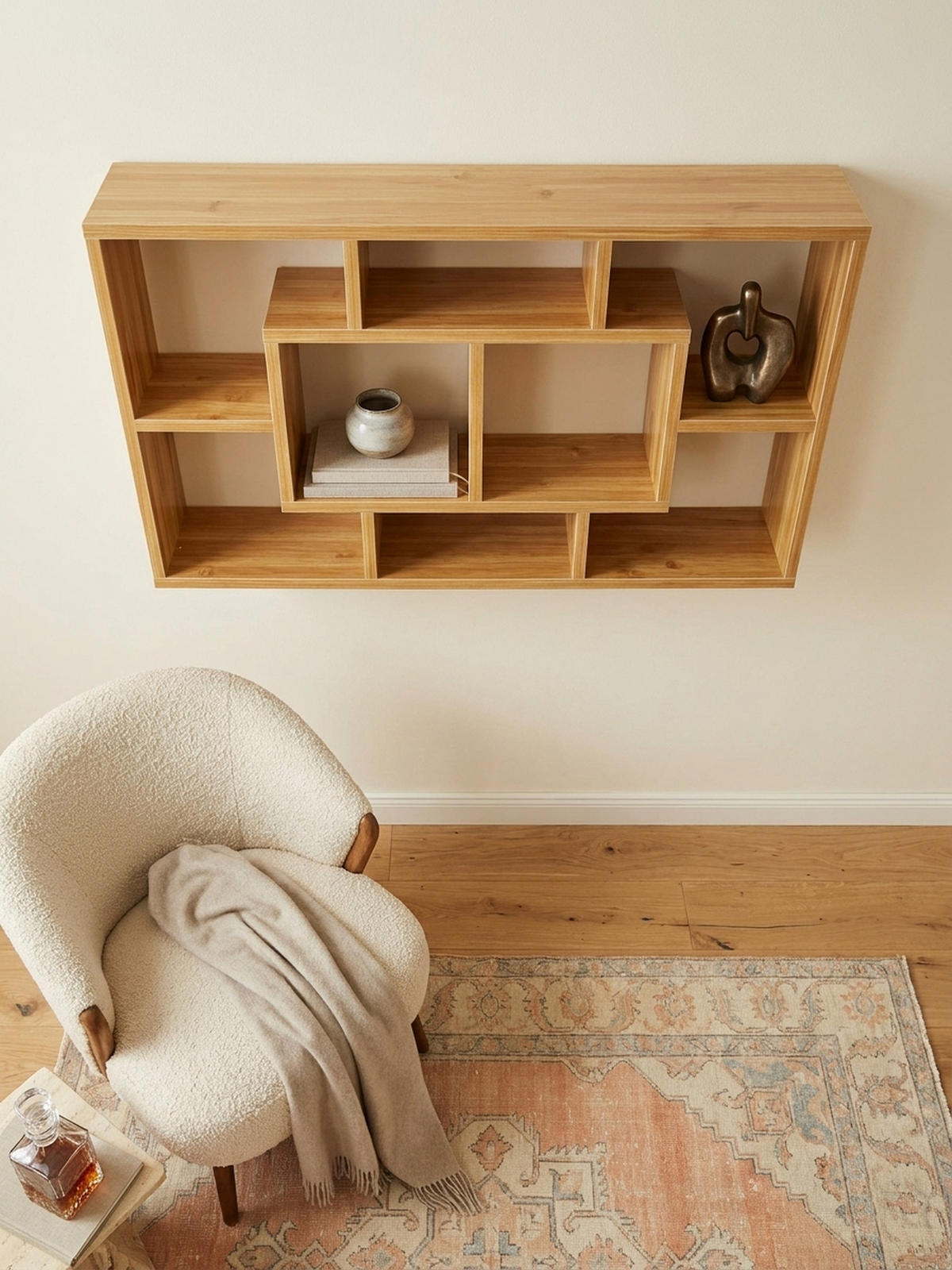 WANDREGAL RUR MDF Melaminbeschichtet Modern, Braun 85x16x48 cm - Braun, Holz (85/48/16cm) - KADIMA DESIGN