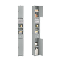 HOCHSCHRANK schmal Hellgrau - Hellgrau, Holzwerkstoff (20/180/20cm) - SoBuy