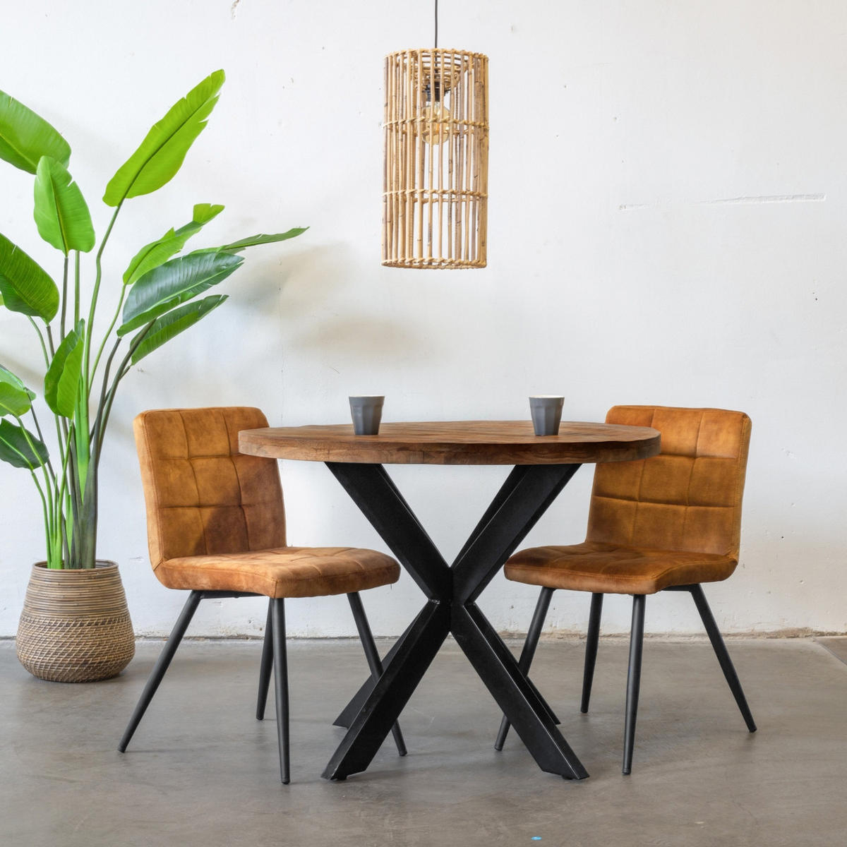 ESSTISCH rund aus mangoholz 130cm, natürlich - Braun, Holz (130/130/78cm) - Giga Meubel