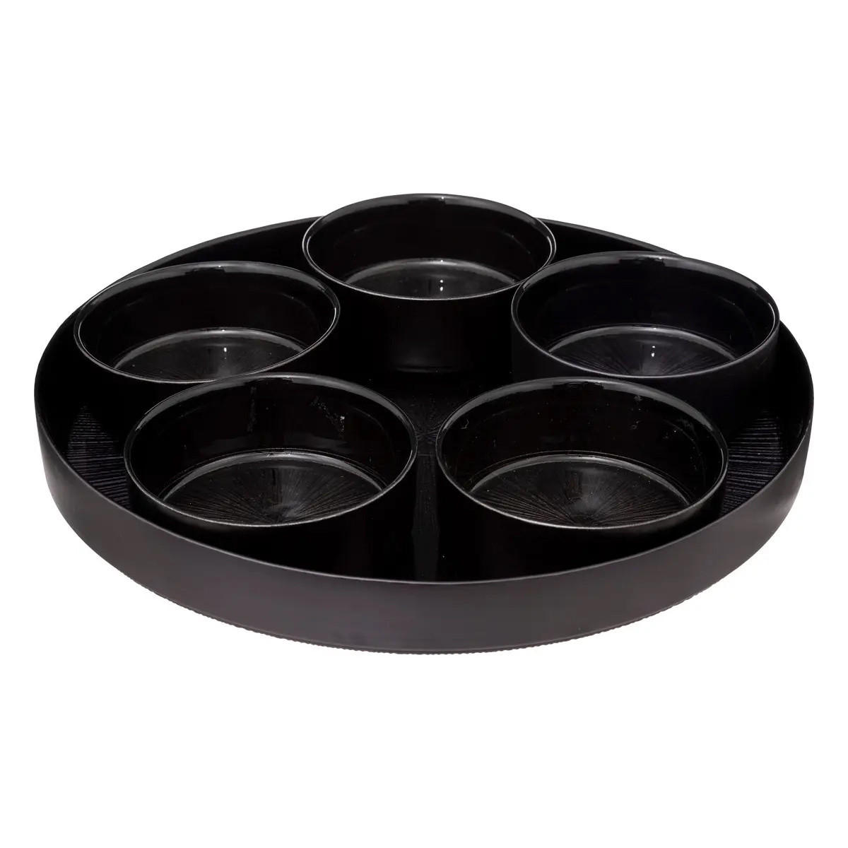 SERVIERGESCHIRR mit Tablett Astra Schwarz 34/34/5 cm - Schwarz, Glas (34/5/34cm) - Secret de Gourmet