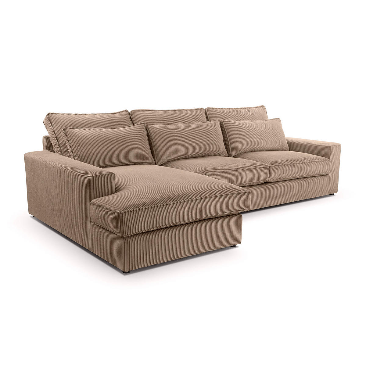 ECKSOFA 4 Sitzer Medan Mini, Braun - Braun, Textil (276/176cm) - Fedve