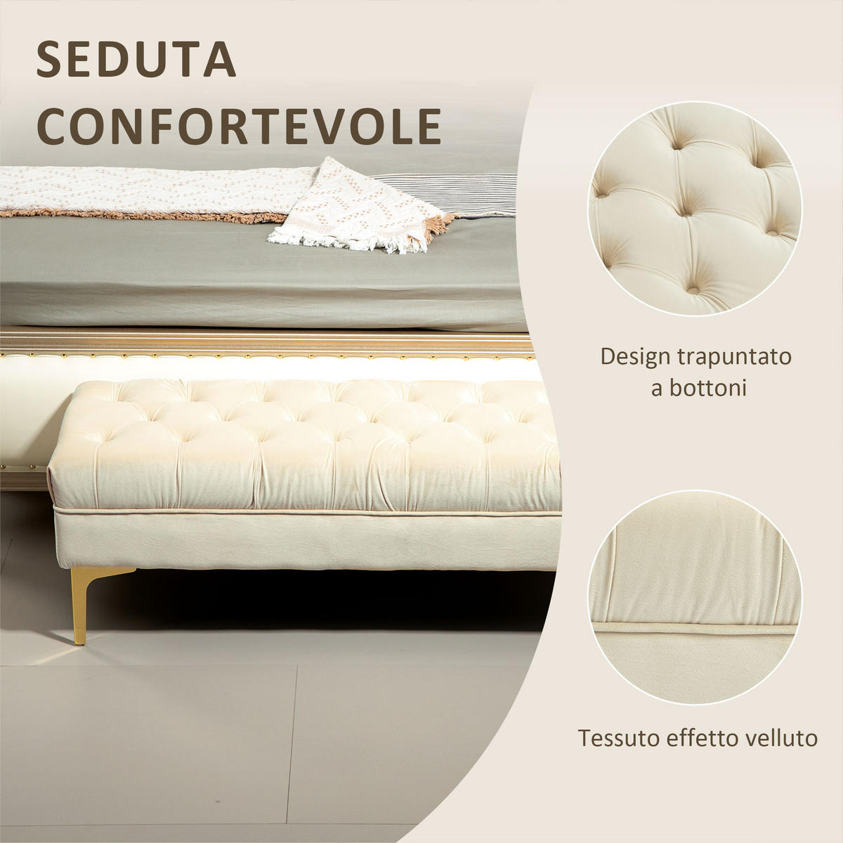 SITZBÄNKE Beige 1 Stück - Beige, Kunststoff (118/42/45cm) - GiPP
