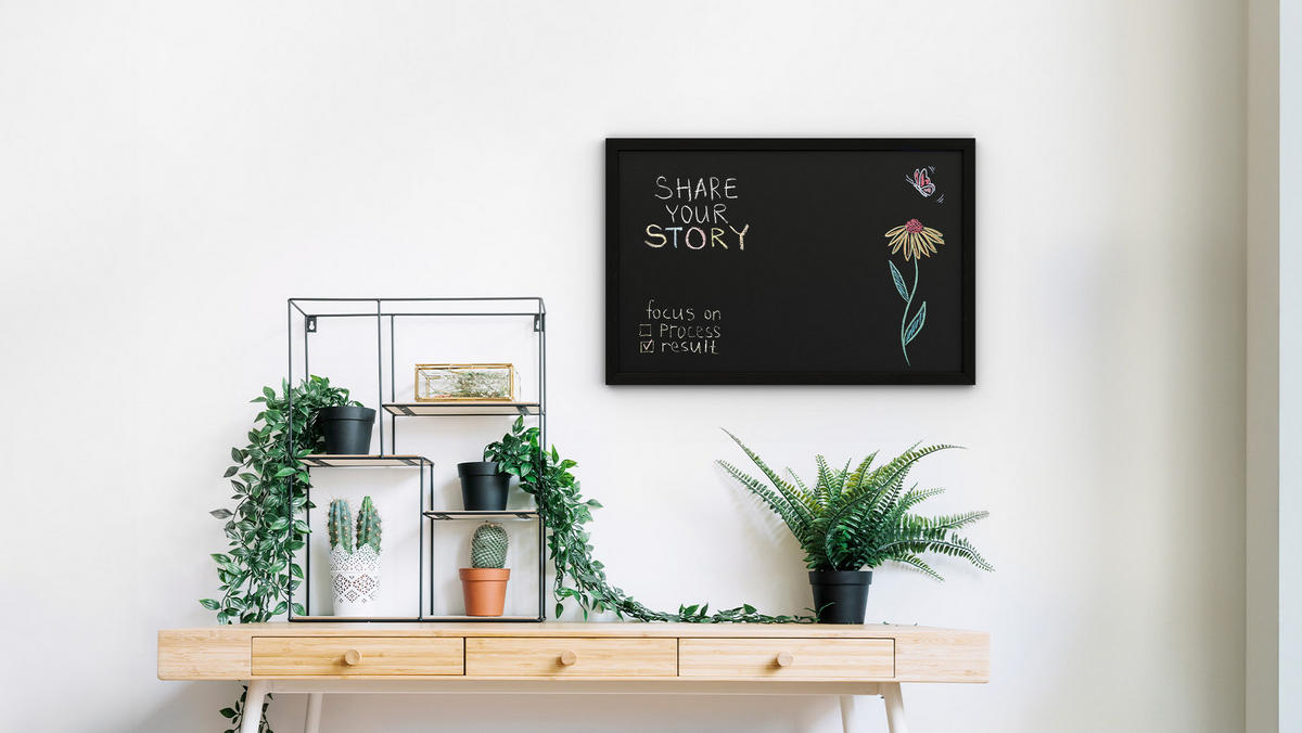 KREIDETAFEL 60x40 cm mit Schwarz ECO-Holzrahmen - Schwarz, Holz (60/40/2cm) - ALLboards