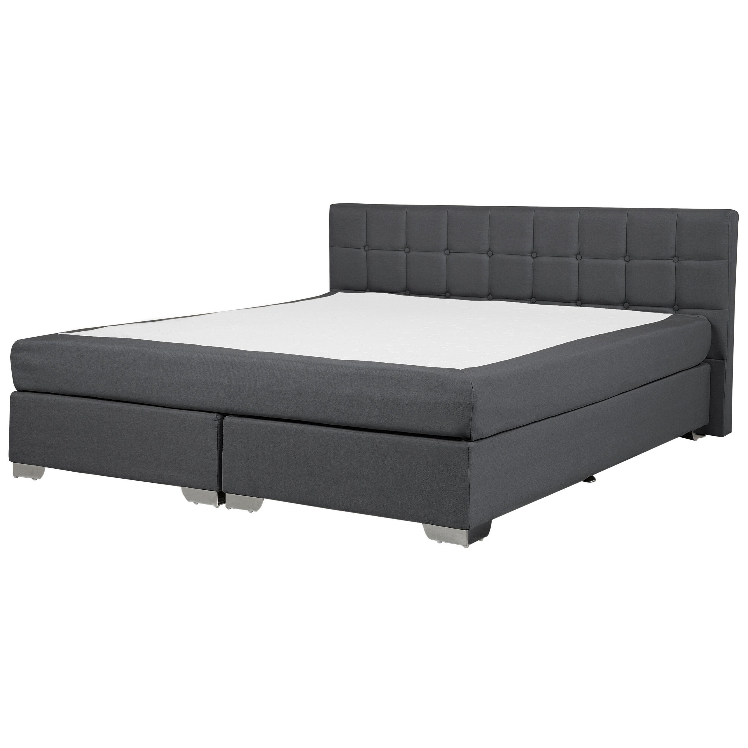BOXSPRINGBETT 180/200cm Dunkelgrau Admiral - Dunkelgrau, Textil (180/200cm) - Beliani