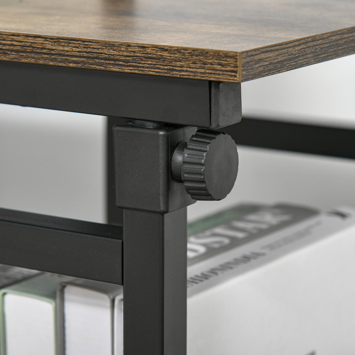 LAPTOPTISCH DE-14861 höhenverstellbar mit 2 Regalen Braun - Braun, Holzwerkstoff (80/40/82cm) - ComfortXL