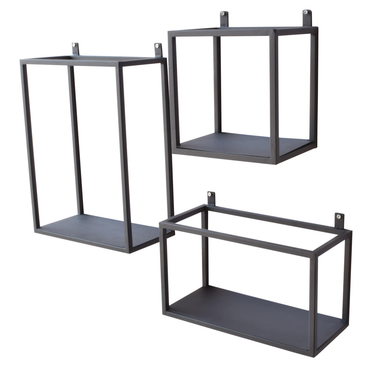 WANDREGAL Blik Schwarz 3er-set - Schwarz, Metall (32/40/15cm) - Urban Interiors