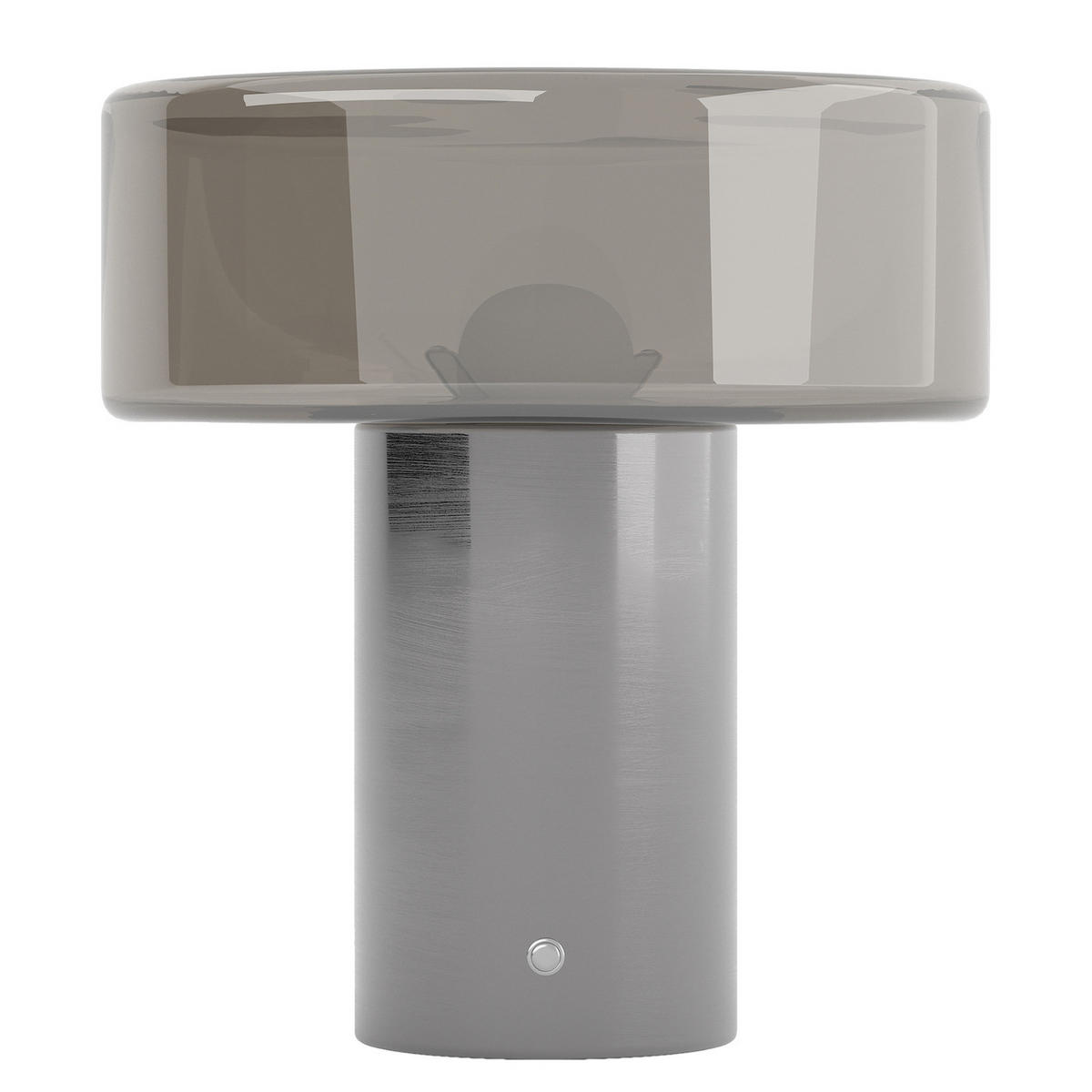 AKKU-TISCHLEUCHTE - Rauchglas / Eisen - Grau / Silber - Grau, Glas/Metall (24/24/27cm) - home24