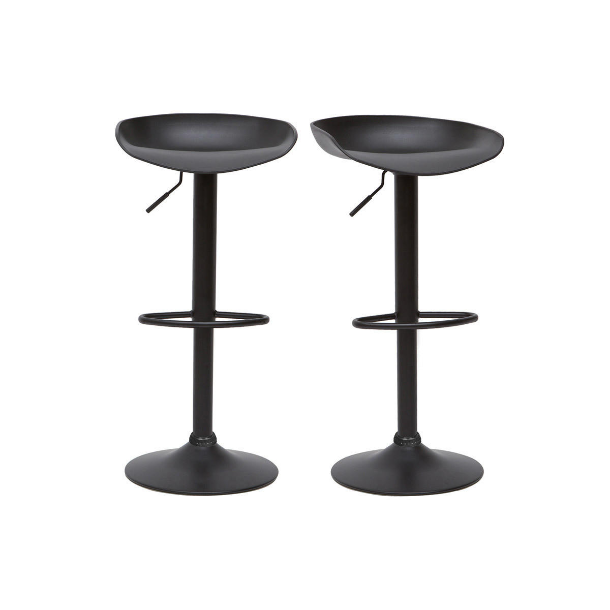 BARHOCKER Schwarz Metallbeine 2er-Set PEBBLE - Schwarz, Kunststoff (43.5/89.5/43.5cm) - Miliboo
