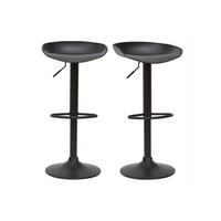 BARHOCKER Schwarz Metallbeine 2er-Set PEBBLE - Schwarz, Kunststoff (43.5/89.5/43.5cm) - Miliboo