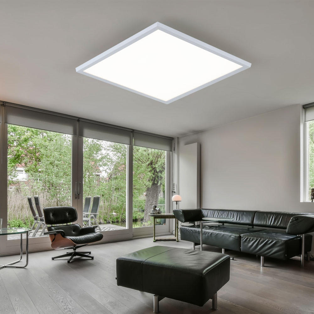 Thumbnail - Led, Weiß, Kunststoff, Quadratisch, 59.5x3x59.5 cm, Lampen & Leuchten, LED Beleuchtung, LED-Deckenleuchten