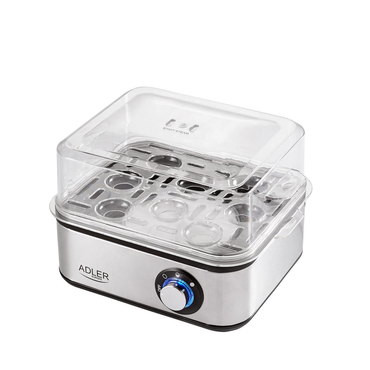 EIERKOCHER AD4486 Silber Edelstahl - Silberfarben/Schwarz, Kunststoff (18/13/23cm) - Adler