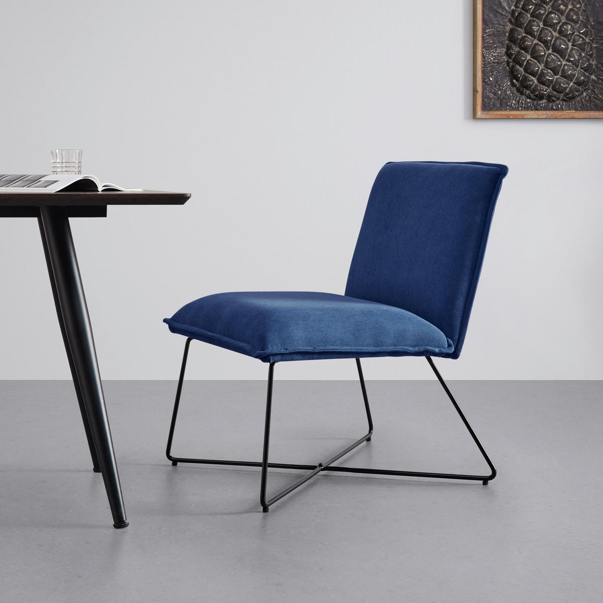 SESSEL Filip Blau Webstoff - Blau, Holz (63/82/69cm)