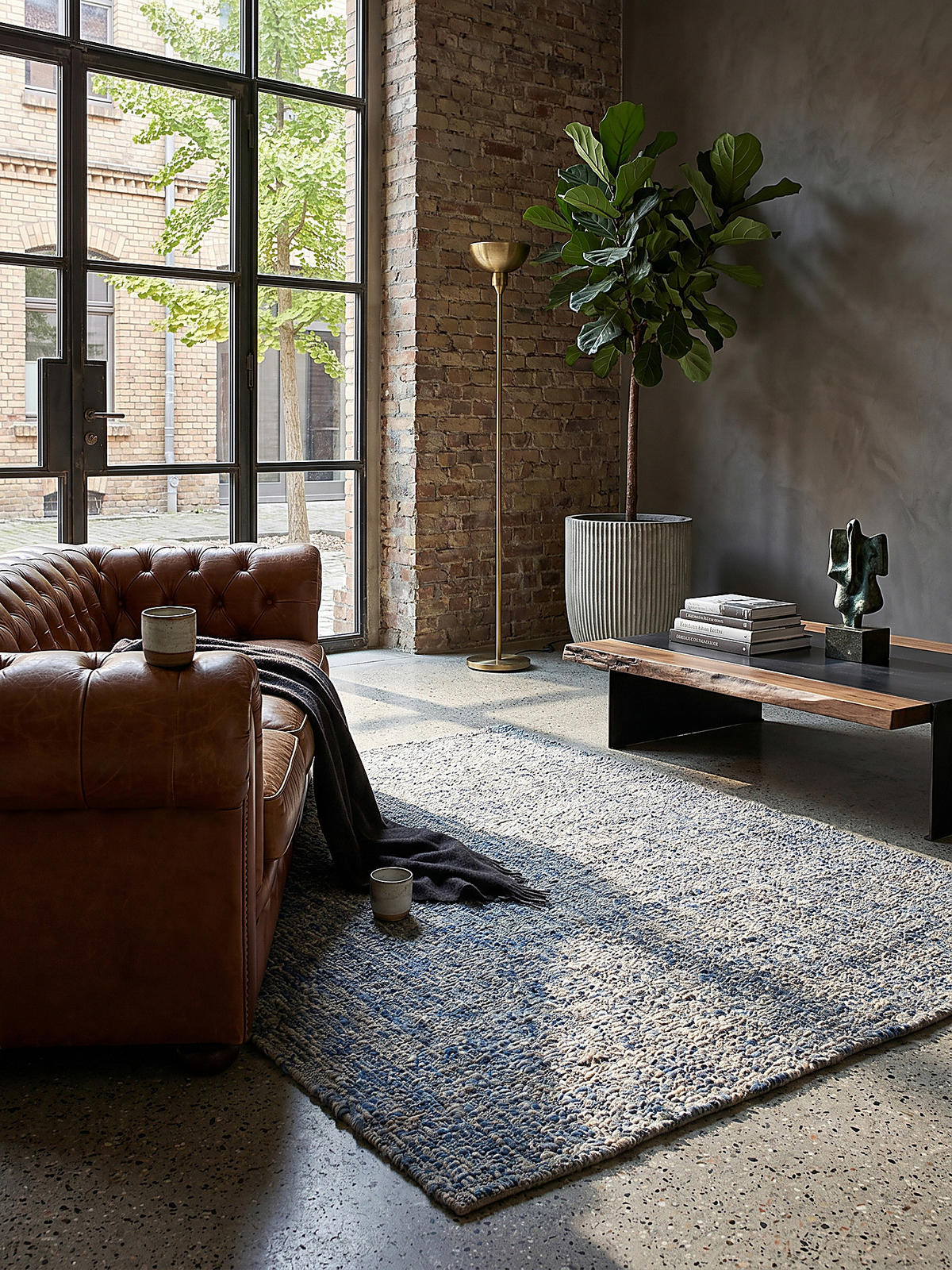 WOLLTEPPICH OTLEY, einfarbig, Blau, 160 x 230 cm - Blau, Textil (230/160cm) - KADIMA DESIGN