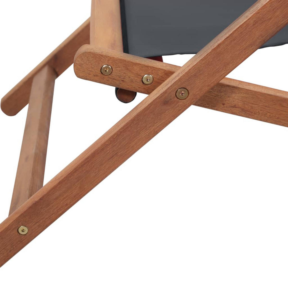KLAPPBARER Strandstuhl Stoff Und Holzrahmen Grau - Grau, Holz (60/95/127cm) - vidaXL