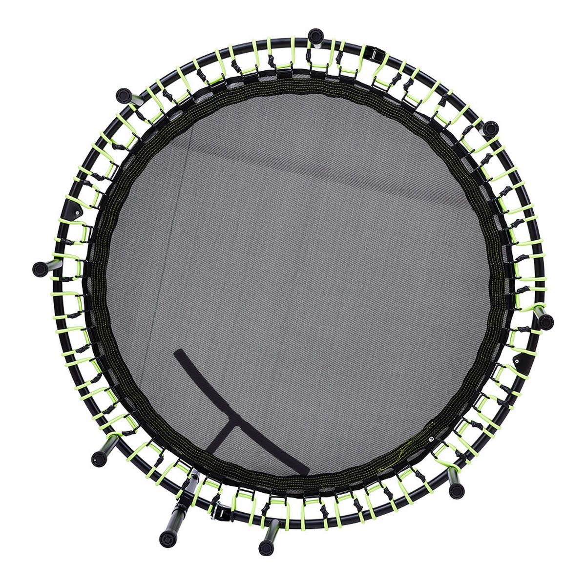 48-ZOLL-RUNDTRAMPOLIN mit Bungee-Seilen und verstellbarem T-Griff Faltbar aus Stahl Oxford-Gewebe Gummiseil in Schwarz Grün 122 x 122 Tx 123 cm - Grün, Metall (122/122cm) - Livingandhome