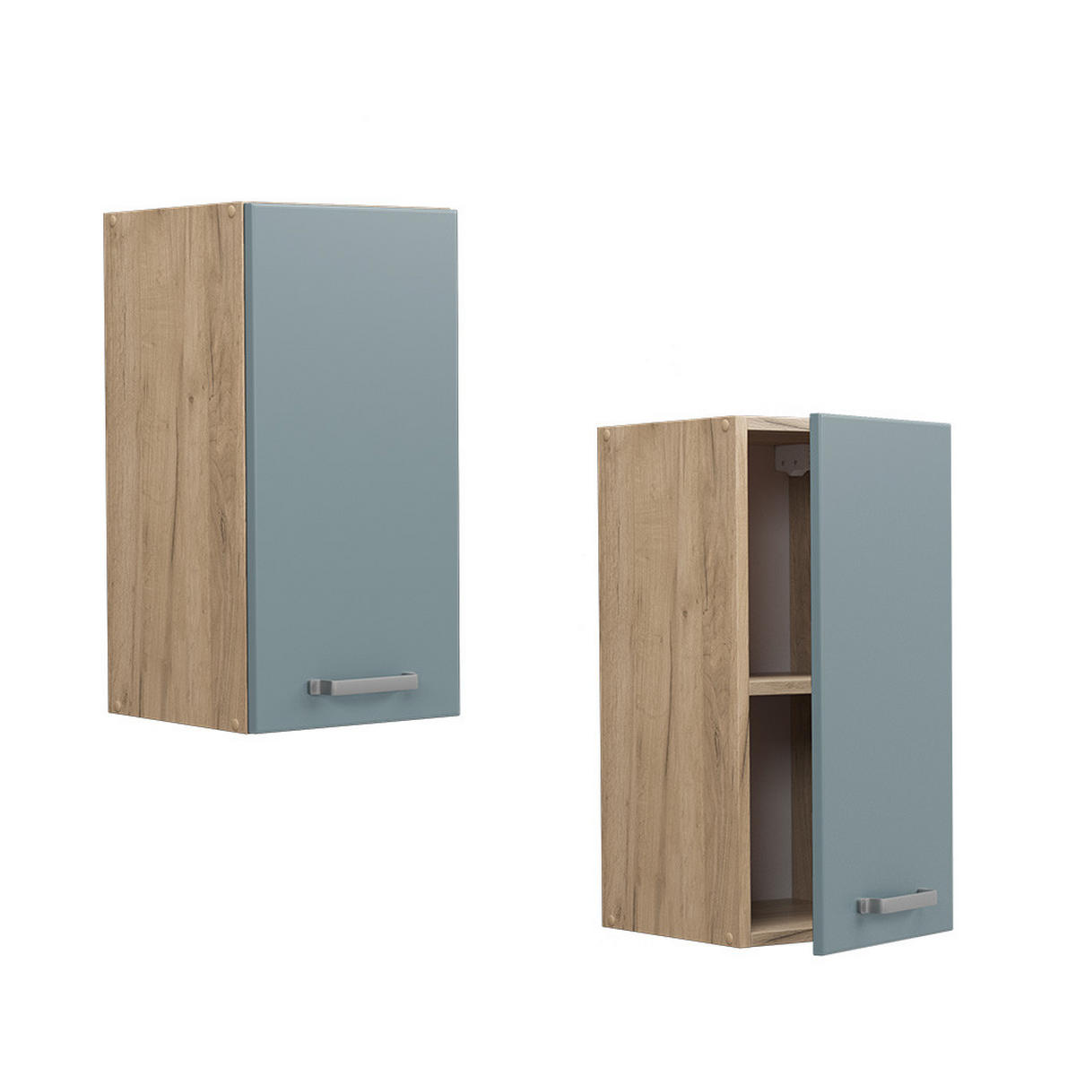 HÄNGESCHRANK R-Line Blau-Grau 30 cm - Honigeiche/Eiche Wotan, Holzwerkstoff (30/60/31cm) - Vicco