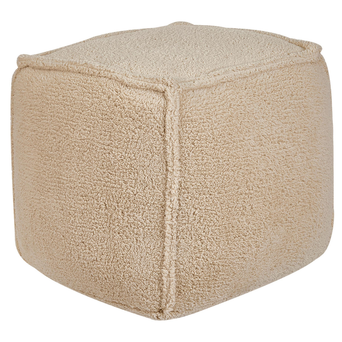 POUF Hellbraun Alipur - Hellbraun, Textil (40/40/40cm) - Beliani