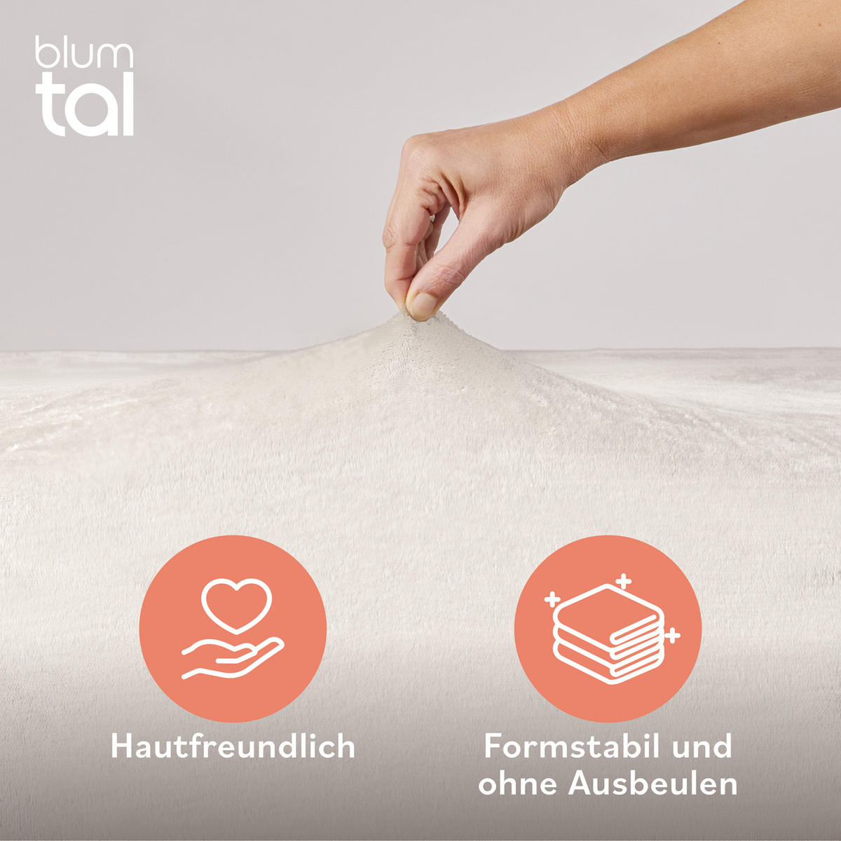 SPANNBETTLAKEN Cashmere Touch 180x200 cm Plüsch Ivory - Weiß - Sonoma Eiche, Textil (200/180cm) - Blumtal