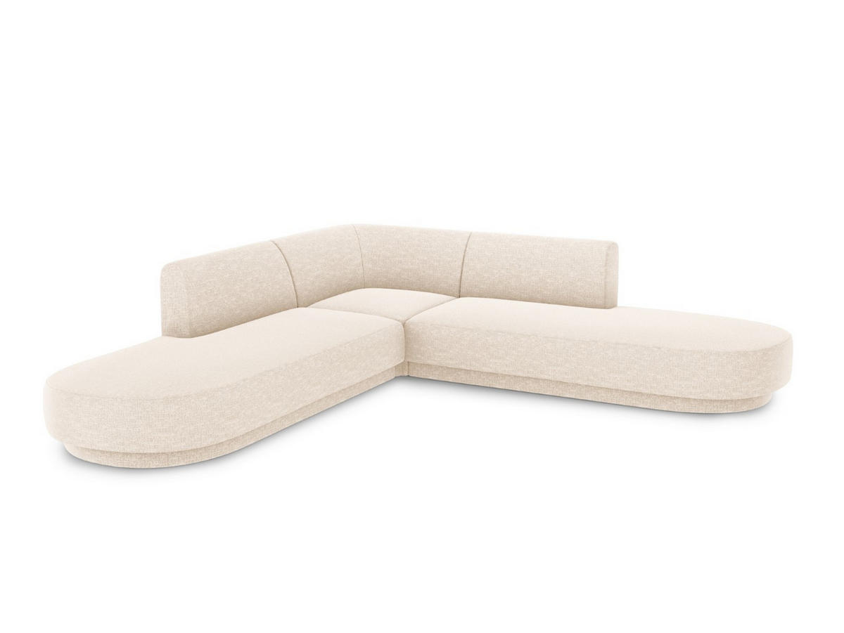 WENDBARES-ECKSOFA Miley aus Chenille-Stoff leichtes beige 5 Sitzplätze - Creme, Textil (248/248cm) - Micadoni