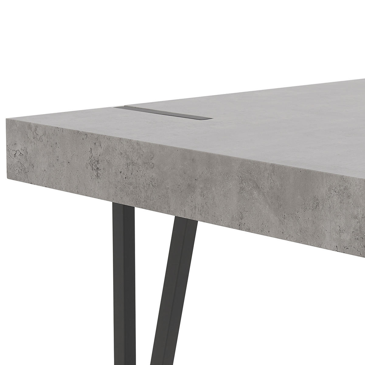 ESSTISCH 150/90/75 cm Hellgrau Rechteckig Adena - Grau, Holzwerkstoff (150/90/75cm) - Beliani
