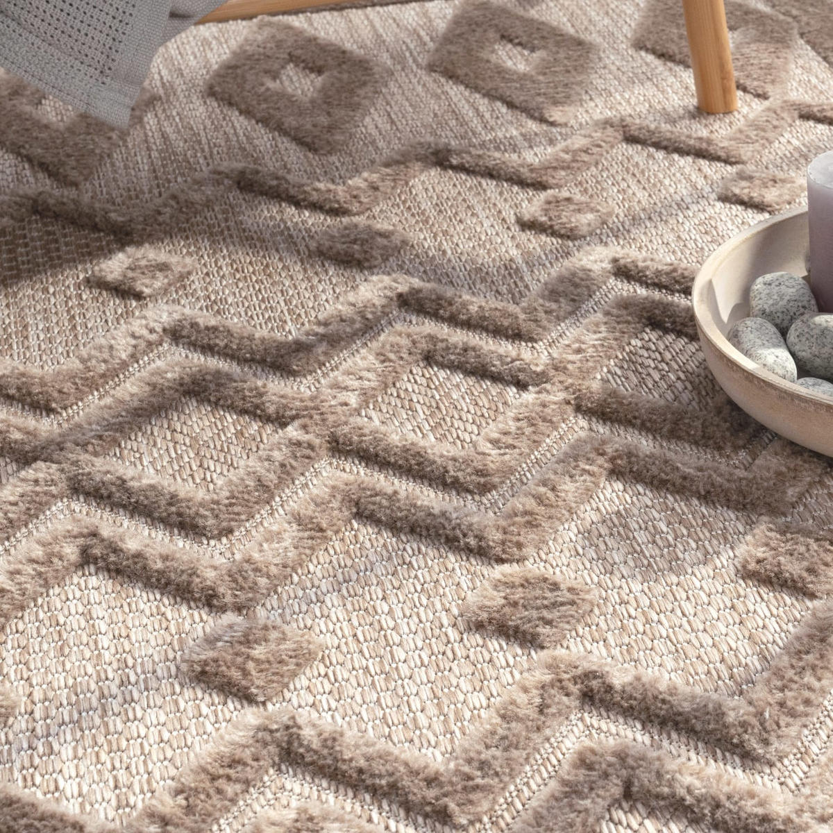 OUTDOORTEPPICH 60/100 cm Livorno 671 - Beige, Kunststoff (60/100cm) - Paco Home