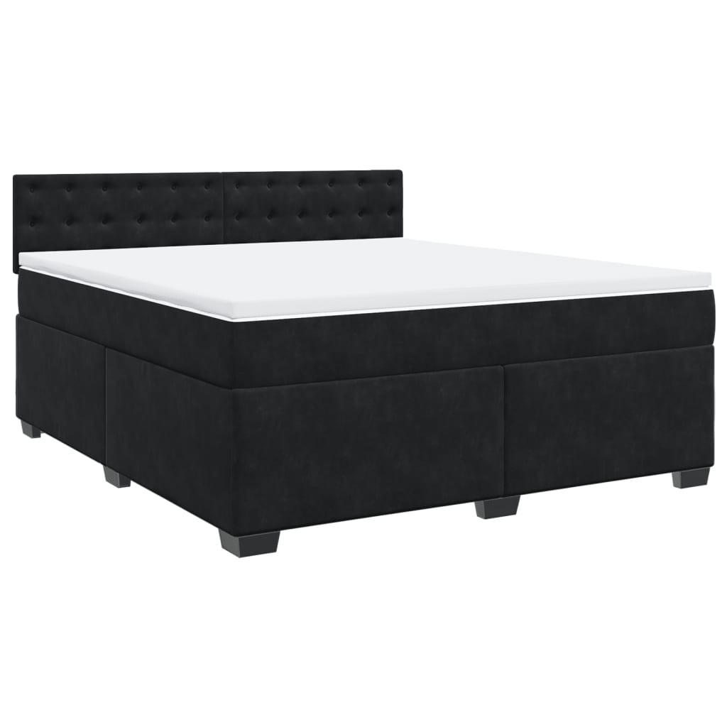 BOXSPRINGBETT 180/200 Cm Schwarz Samt - Schwarz, Textil (180/200cm) - vidaXL