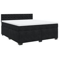 BOXSPRINGBETT 180/200 Cm Schwarz Samt - Schwarz, Textil (180/200cm) - vidaXL
