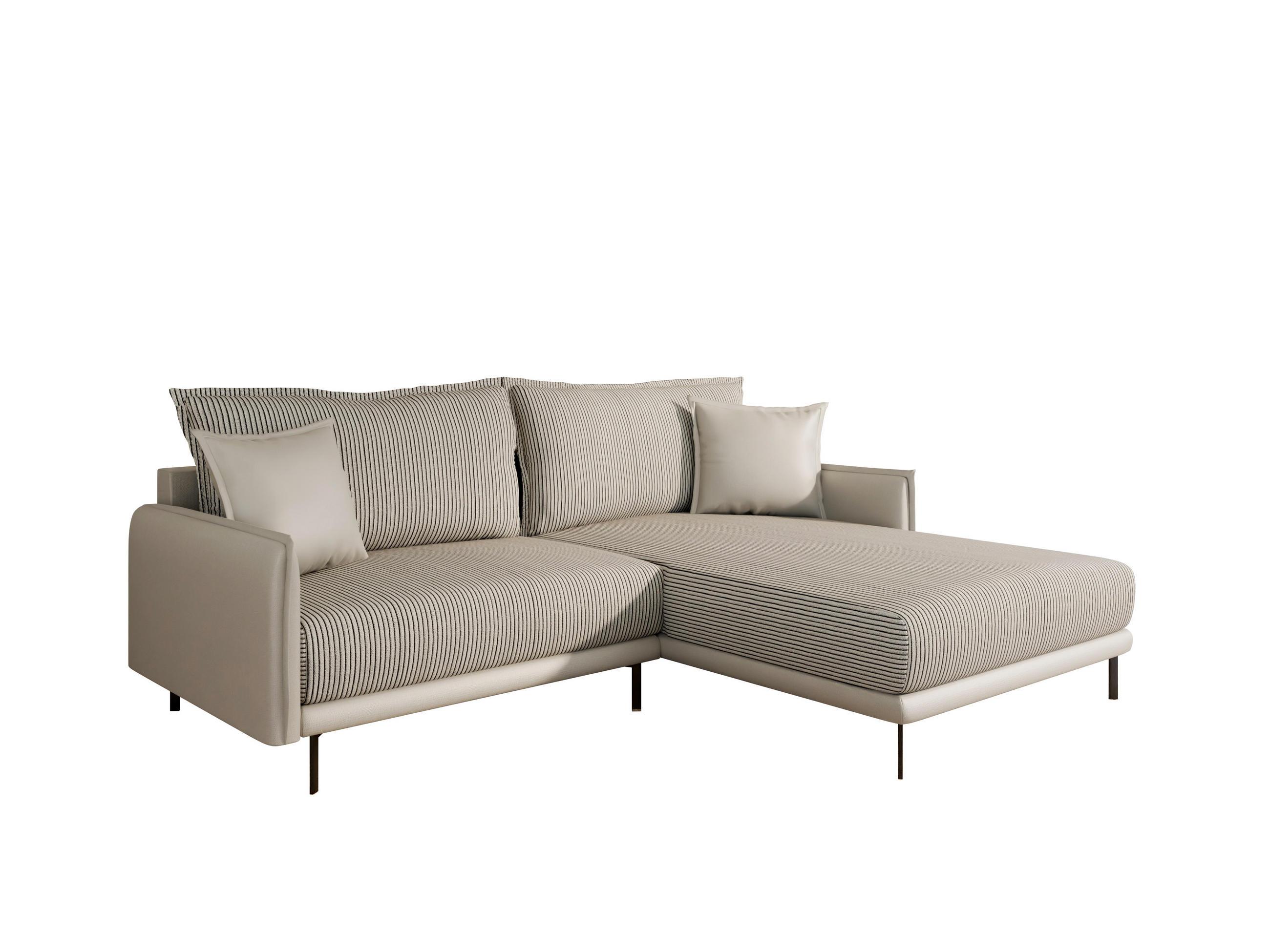 ECKSOFA Selva – modernes Design trifft auf höchsten Komfort, Beige - Beige, Holz (246/190cm) - Panda Möbel