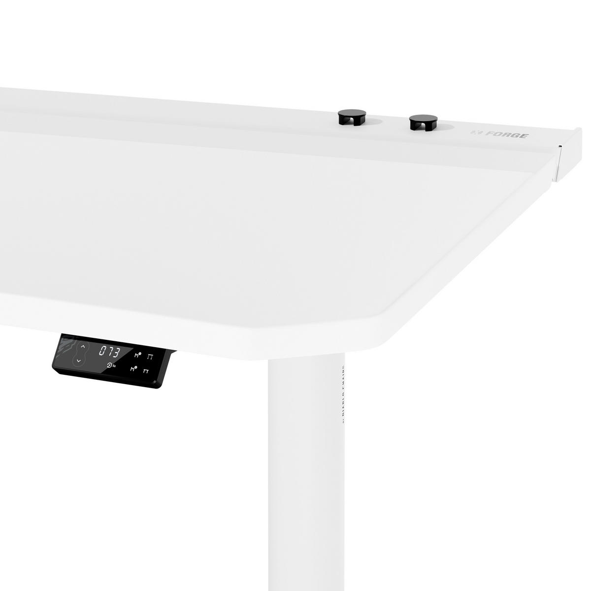 ELEKTRISCH verstellbarer Gaming-Schreibtisch X-Forge 160 x 80 cm - Weiß, Metall (70/160/72cm) - Diablo Chairs