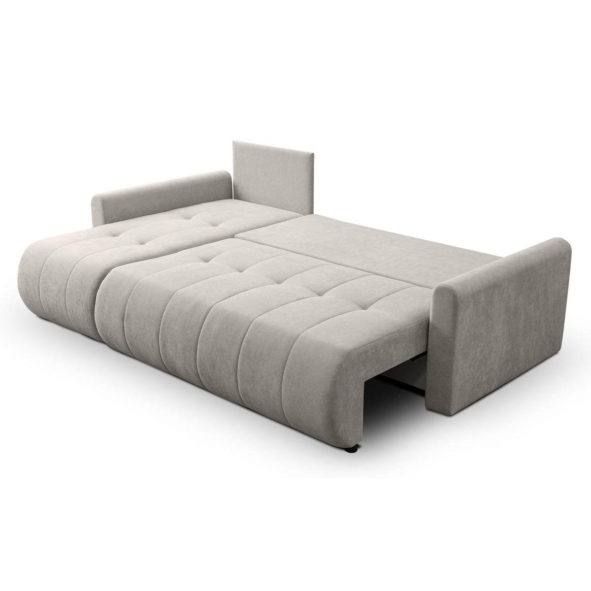 ECKSOFA Timmone Hellbeige Chenille 230 cm - Ecru/Schwarz, Kunststoff/Textil (230/149cm) - Selsey