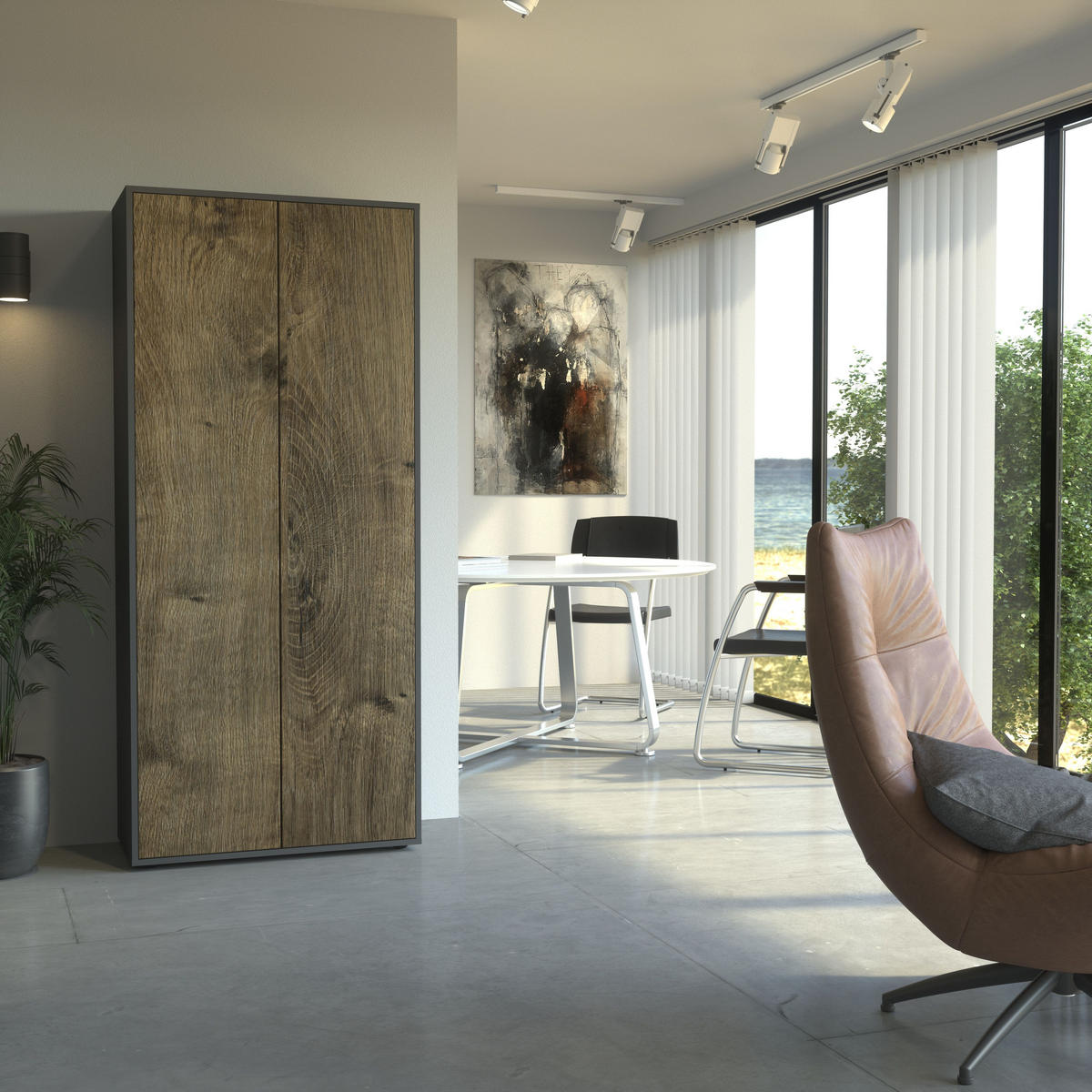 AKTENSCHRANK Amira T00 Eiche Ribbeck 180/80/40 cm - Alteiche, Holzwerkstoff (80/180/40cm) - SIMPLYFURN