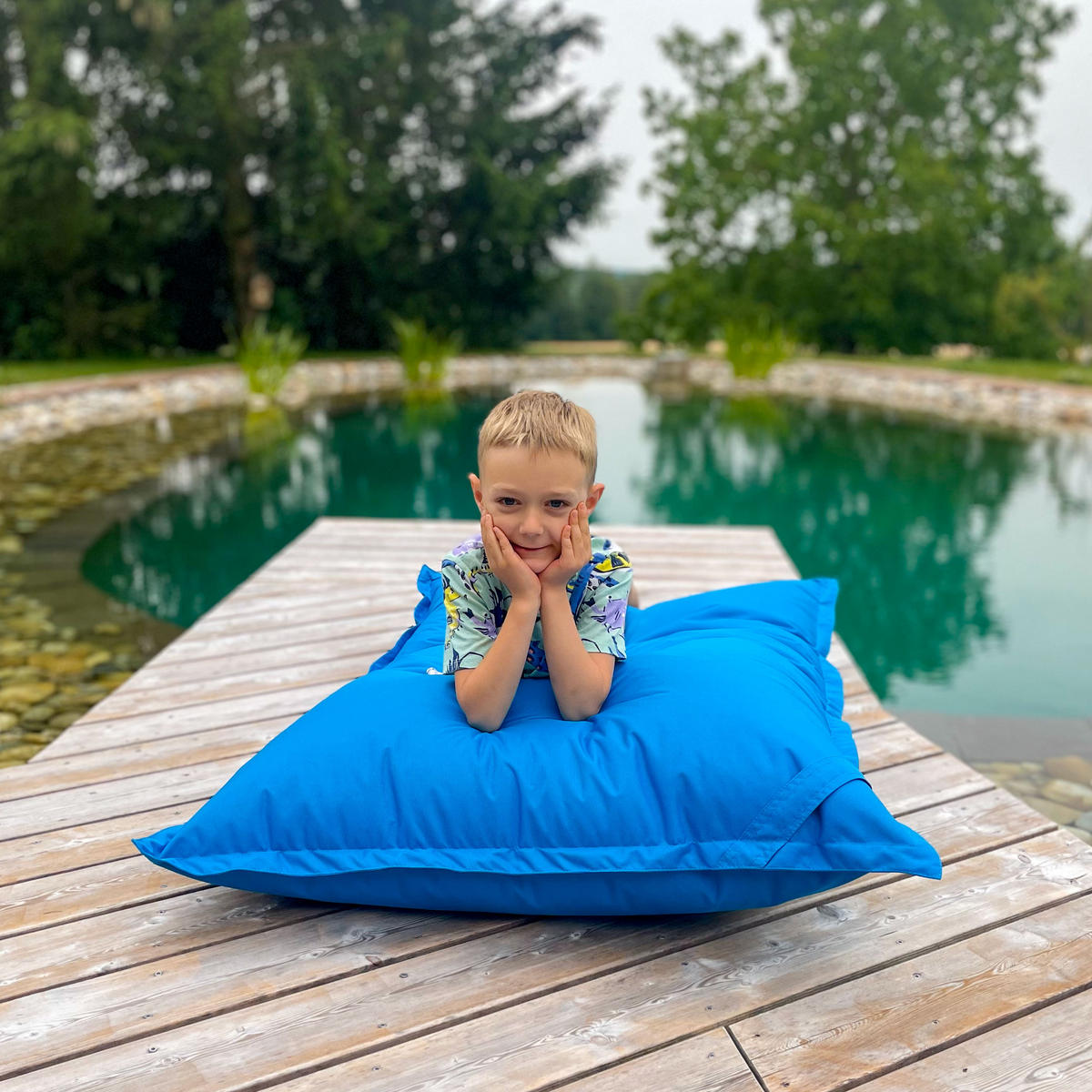KINDER-SITZSACK Caree Kids blau für Indoor und Outdoor - Blau, Textil (140/100/30cm) - Bruni