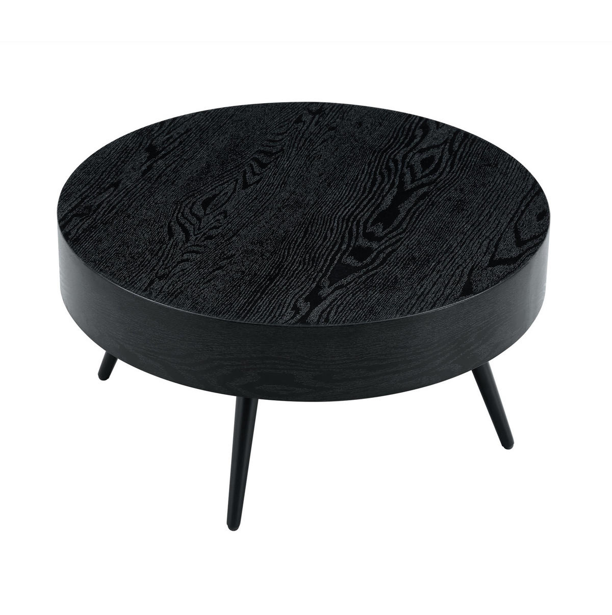COUCHTISCH 70/35,5 cm aus MDF in Schwarz mit Metallbeinen - Schwarz, Holzwerkstoff (70/70/35.5cm) - Flora Grace