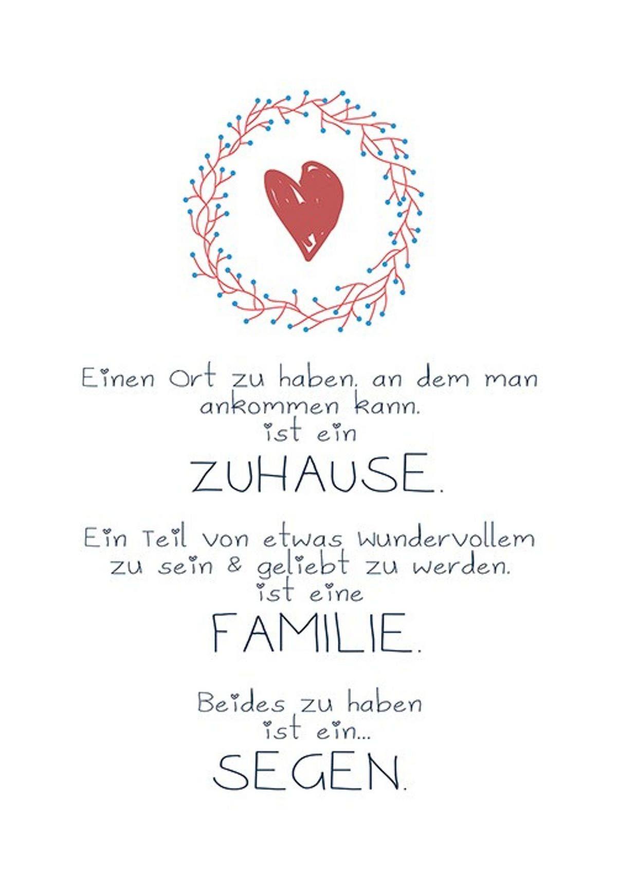 POSTER DIN A4 21x29,7 cm Spruch Familie Zuhause - Weiß, Papier (21/29.7/2cm) - artissimo