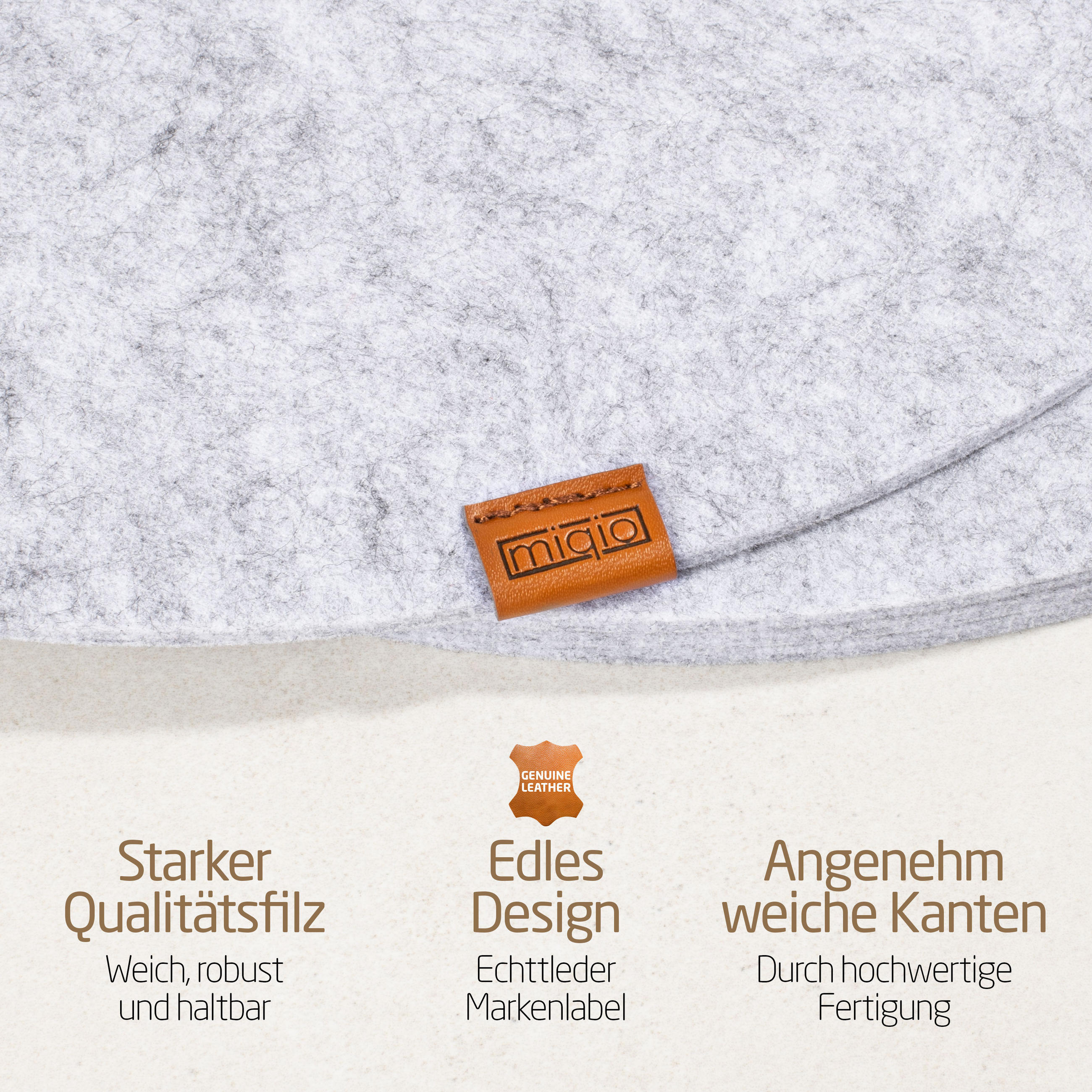 TISCHSETS Glasuntersetzer 12er-Set - Hellgrau, Textil (37cm) - Miqio Design